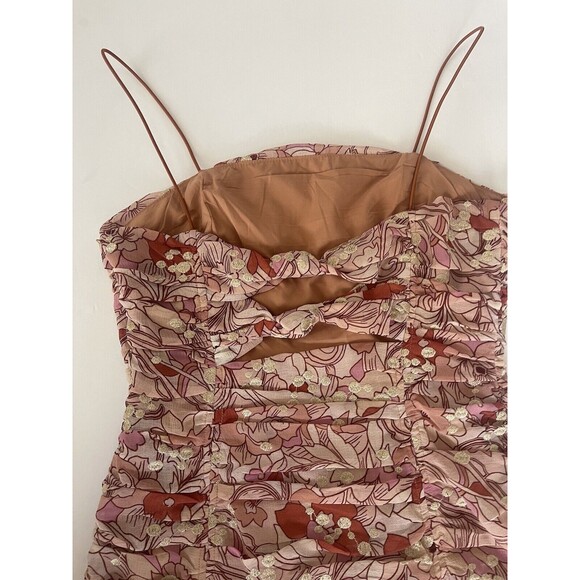 BTFL-Life (Nordstrom) Women's Terra Cotta Ruched Mini Dress Floral‎ Medium - Picture 6 of 13